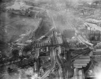 Port Glasgow, general view, showing Gourock Ropework Co. Ltd., Bay Street and Docks.  Oblique aerial photograph taken facing west.