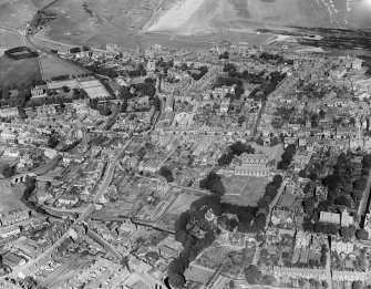 St Andrews, general view, showing Madras College and City Road.  Oblique aerial photograph taken facing north.