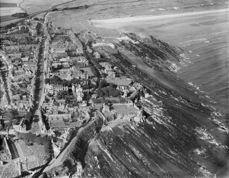 St Andrews, general view, showing Castlecliff House, The Scores and St Andrews Castle.  Oblique aerial photograph taken facing west.