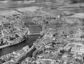 Inverness, general view, showing Inverness Castle and Waterloo Bridge.  Oblique aerial photograph taken facing north.