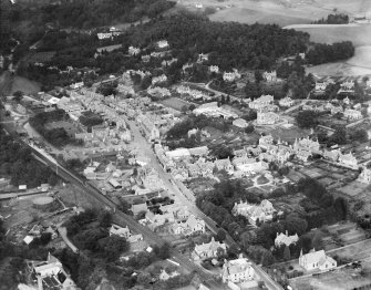 Pitlochry, general view, showing Atholl Road and Pitlochry Station.  Oblique aerial photograph taken facing north.