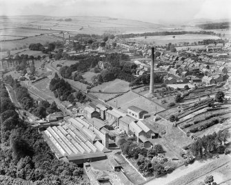 Smith Anderson and Co. Fettykil Paper Mill, Leslie.  Oblique aerial photograph taken facing west.