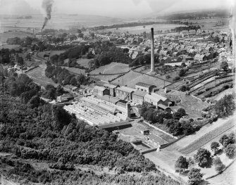 Smith Anderson and Co. Fettykil Paper Mill, Leslie.  Oblique aerial photograph taken facing west.