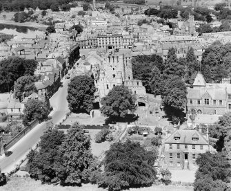 Kelso Abbey.  Oblique aerial photograph taken facing north.