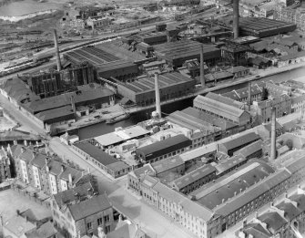 St Rollox Chemical Works and A and G Paterson St Rollox Sawmills, Glasgow.  Oblique aerial photograph taken facing north.