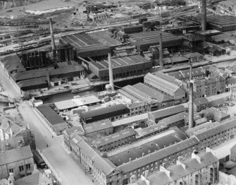 St Rollox Chemical Works and A and G Paterson St Rollox Sawmills, Glasgow.  Oblique aerial photograph taken facing north.