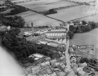 John Galloway and Co. Ltd. Balerno Bank Paper Mill, Bavelaw Road, Balerno.  Oblique aerial photograph taken facing south.