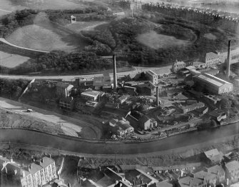 Sandeman Brothers Ruchill Oil Works, Murano Street, Maryhill, Glasgow.  Oblique aerial photograph taken facing east.