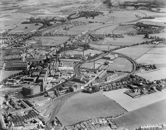 Clark and Co. Anchor Mills Thread Works, Paisley.  Oblique aerial photograph taken facing east.