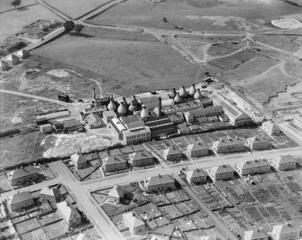 Shanks and Co. Ltd. Longpark Pottery Works, Kilmarnock.  Oblique aerial photograph taken facing west.