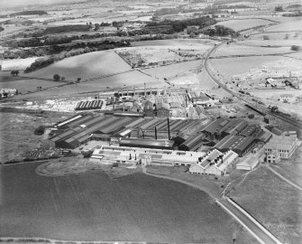 Shanks and Co. Ltd. Tubal Works, Victoria Road, Barrhead.  Oblique aerial photograph taken facing east.