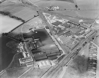 Shanks and Co. Ltd. Tubal Works, Victoria Road, Barrhead.  Oblique aerial photograph taken facing north.