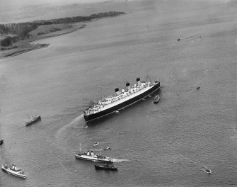 Queen Mary, Firth of Clyde, Gourock.  Oblique aerial photograph taken facing north-east.