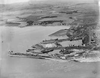 Ardrossan Harbour.  Oblique aerial photograph taken facing north.