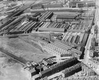 British Ropes Ltd. Rutherglen Works, Lloyd Street, Glasgow.  Oblique aerial photograph taken facing north.