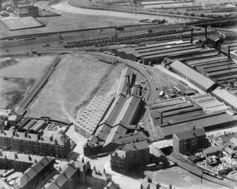 British Ropes Ltd. Rutherglen Works, Lloyd Street, Glasgow.  Oblique aerial photograph taken facing west.