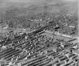 Glasgow, general view, showing Glasgow Bridge and Central Station.  Oblique aerial photograph taken facing north.