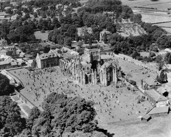 Melrose Abbey.  Oblique aerial photograph taken facing north-west.