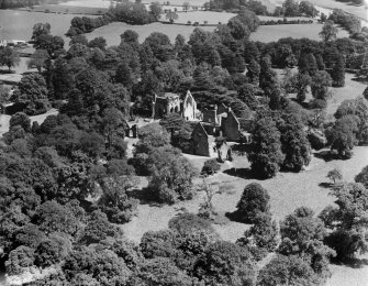 Dryburgh Abbey.  Oblique aerial photograph taken facing north-east.