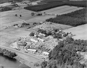 A and G Paterson Ltd. Silverbank Saw Mills, Banchory.  Oblique aerial photograph taken facing north-west.