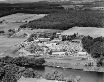 A and G Paterson Ltd. Silverbank Saw Mills, Banchory.  Oblique aerial photograph taken facing north-west.