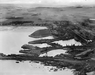 Ardrossan Harbour.  Oblique aerial photograph taken facing north.