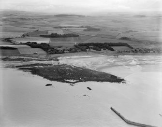 Ardrossan, general view, showing North Crescent Road and Seafield House.  Oblique aerial photograph taken facing east.