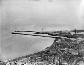 Outer Harbour and West Pier, Leith Docks, Edinburgh.  Oblique aerial photograph taken facing north-east.