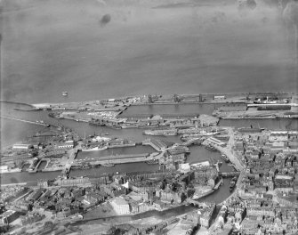 Leith Docks, Edinburgh.  Oblique aerial photograph taken facing north.