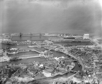 Leith Docks, Edinburgh.  Oblique aerial photograph taken facing north-east.