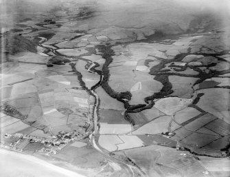 Glenapp Estate, general view, showing Ballantrae and Laggan.  Oblique aerial photograph taken facing east.