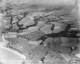 Glenapp Estate, general view, showing Laggan and Glenapp Castle Grounds.  Oblique aerial photograph taken facing east.