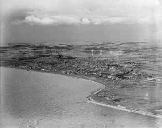 Prestwick, general view, showing Esplanade and St Nicholas Golf Course.  Oblique aerial photograph taken facing east.