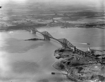 Firth of Forth, general view, showing Forth Rail Bridge and North Queensferry.  Oblique aerial photograph taken facing south.