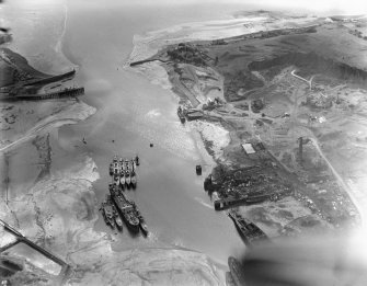 Thomas Ward and Sons Shipbreaking Yard and Tilbury Contracting and Dredging Co. Ltd. Quarry, Inverkeithing.  Oblique aerial photograph taken facing east.