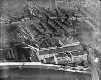 Dalmarnock Power Station, Glasgow.  Oblique aerial photograph taken facing north.