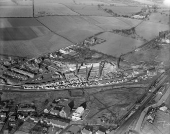 General Refractories Glenboig Union Fireclay Co. Star Fireclay Works, Glenboig.  Oblique aerial photograph taken facing north.