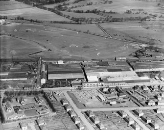 Falkirk Golf Course and R and A Main Ltd. Gothic Works, Glasgow Road, Camelon, Falkirk.  Oblique aerial photograph taken facing north.