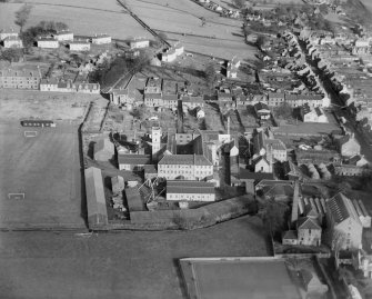 Joseph Johnstone Ltd. Viewfield Cabinet Works, Calder Street, Lochwinnoch.  Oblique aerial photograph taken facing north-east.