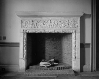 Interior.View of fireplace.