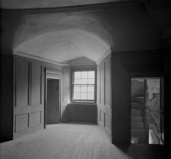 Interior view of window and recess and door to turnpike, second floor, Neidpath Castle.