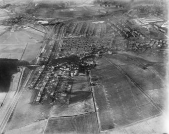 Glasgow, general view showing King's Park Housing Estate and Hampden Park Stadium.  Oblique aerial photograph taken facing west.