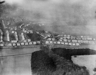 Kings Park Housing Estate, Glasgow.  Oblique aerial photograph taken facing north.