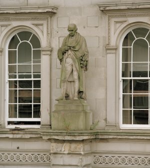 Detail of statue of James Watt on central pillar.