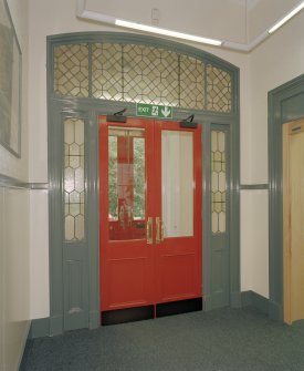 Interior. Ground floor, entrance lobby, view of glazed doorway