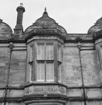 Detail of chimney and gable on South face of North block