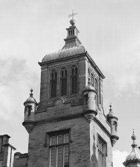 Detail of tower at east end of main block