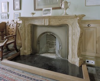 Interior, ground floor, boardroom, detail of fireplace