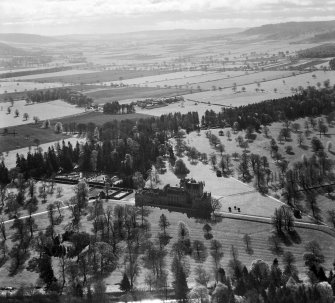 Glamis Castle.  Oblique aerial photograph taken facing east.