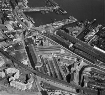 John G Kincaid and Co. Ltd. Arthur Street Engine Works, Cartsdyke, Greenock.  Oblique aerial photograph taken facing north.